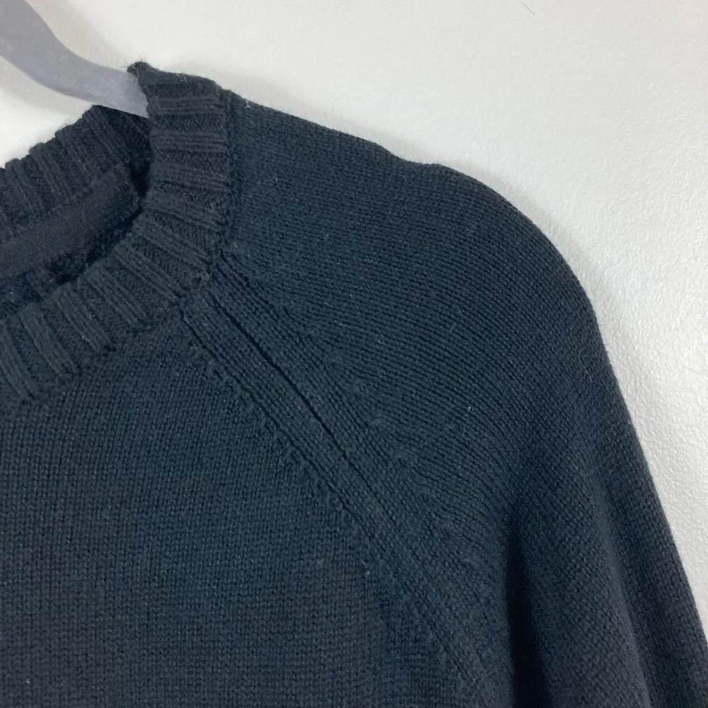 Mens American Eagle Color Block‎ Cotton Crew Pullover Sweater Black Gray XL